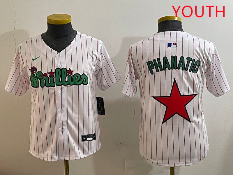Youth Philadelphia Phillies Blank White three generations Joint Name Nike 2025 MLB Jersey style 9->youth mlb jersey->Youth Jersey
